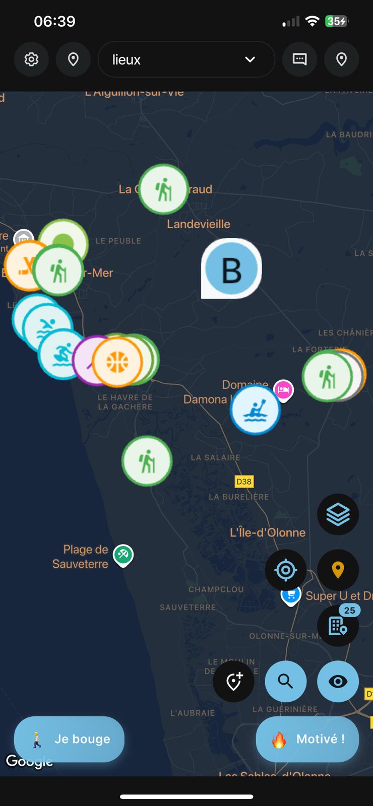 Écran d'accueil OnBouge